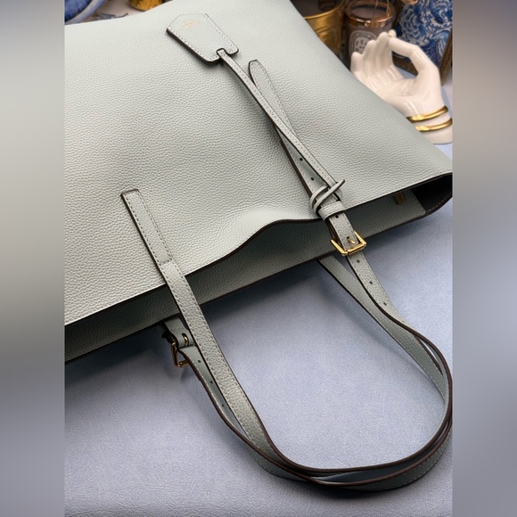 🆕 OROTON 🧿 NWOT Margot Medium Zip Tote Bag, Duck Egg Pebbled Leather - Picture 12 of 15